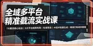 全域多平台精准截流实战课|7大截流核心玩法、6大平台矩阵布局、私域导流、AI话术批量生成、精准打粉闭环教程-晓懂云创
