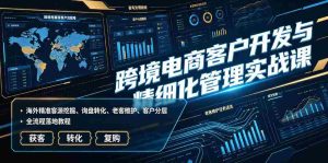 跨境电商客户开发与精细化管理实战课|海外精准客源挖掘、询盘转化、老客维护、客户分层全流程落地教程-晓懂云创