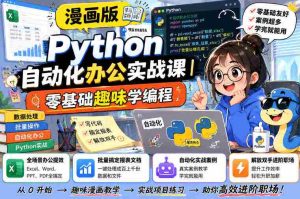 漫画版Python自动化办公实战课|零基础趣味学编程,全场景办公提效、批量搞定报表文档、解放双手进阶职场-晓懂云创