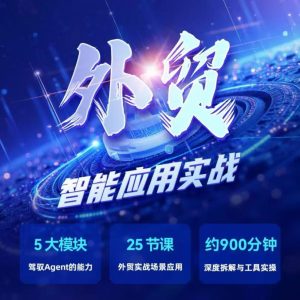 🔥外贸人注意!不会AI工具=被时代淘汰!25节课带你从0到1掌握智能应用实战,900分钟深度拆解,小白也能上手!-晓懂云创