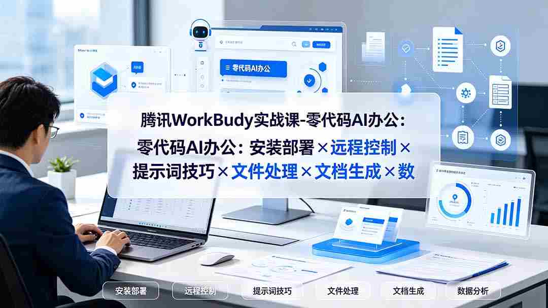 (19325期)腾讯WorkBuddy实战课-零代码AI办公:安装部署×远程控制×提示词技巧×文件处理×文档生成×数据分析-晓懂云创