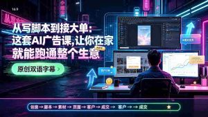 (19318期)从写脚本到接大单:这套AI广告课,让你在家就能跑通整个生意【原创双语字幕】-晓懂云创