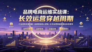 (19340期)品牌电商运维实战课:行业趋势深度拆解|品牌落地核心逻辑|长效运营穿越周期全体系教学-晓懂云创