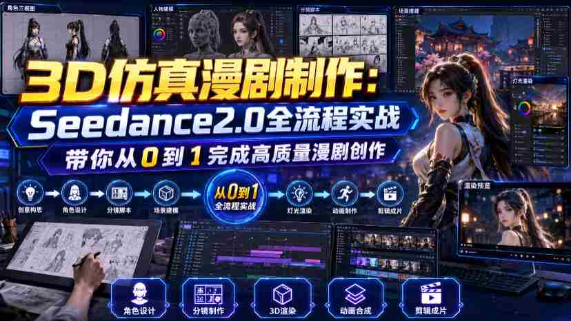 3D仿真漫剧制作:Seedance2.0全流程实战,带你从0到1完成高质量漫剧创作-晓懂云创