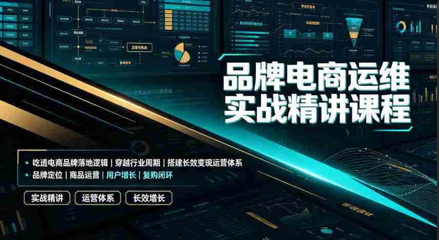 品牌电商运维实战精讲课程｜吃透电商品牌落地逻辑、穿越行业周期、搭建长效变现运营体系-晓懂云创