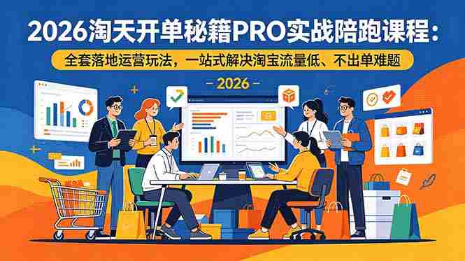 (19351期)2026淘天开单秘籍PRO实战陪跑课程-更新:全套落地运营玩法,一站式解决淘宝流量低、不出单难题-晓懂云创
