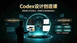(19362期)Codex设计创造课-2期,小白也能掌握的Codex设计创造技巧,把机械工作交给AI,把创作主动权留给自己-晓懂云创