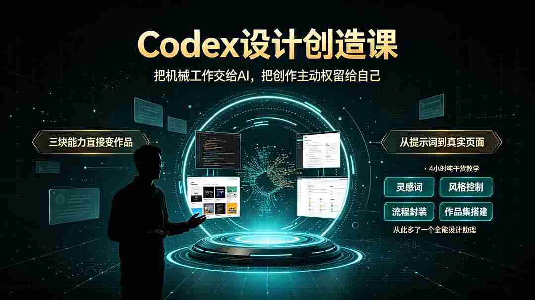 (19362期)Codex设计创造课-2期,小白也能掌握的Codex设计创造技巧,把机械工作交给AI,把创作主动权留给自己-晓懂云创