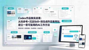 (19361期)Codex作品集实战课:从找参考×沉淀Skill×到生成作品集网站,建立一套可复用的AI工作方法-晓懂云创