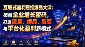 互联式盈利思维爆品大课:破解企业增长密码,打通流量、爆品、裂变与平台化盈利新模式-晓懂云创