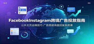 Facebook&Instagram跨境广告投放指南:公共主页运维技巧,广告搭建询盘回复系统课-晓懂云创
