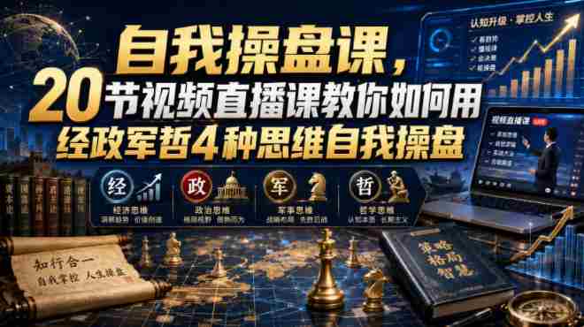 自我操盘课,20节视频直播课教你如何用经政军哲4种思维自我操盘-晓懂云创