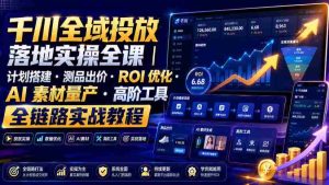 千川全域投放落地实操全课|计划搭建・测品出价・ROI优化・AI素材量产・高阶工具全链路实战教程-晓懂云创