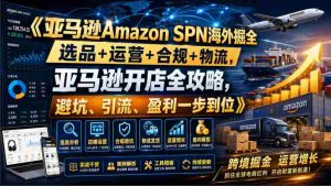 亚马逊Amazon SPN海外掘全,选品+运营+合规+物流,亚马逊开店全攻略,避坑、引流、盈利一步到位-晓懂云创