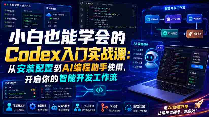 小白也能学会的Codex入门实战课:从安装配置到AI编程助手使用,开启你的智能开发工作流-晓懂云创
