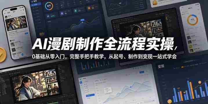 AI漫剧制作全流程实操,0基础从零入门,完整手把手教学,从起号、制作到变现一站式学会(更新)-晓懂云创