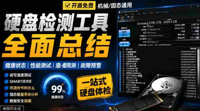 Github宝藏应用!专业磁盘硬盘健康信息检测工具,支持硬盘健康度、通电时间和次数等,CrystalDiskInfo-晓懂云创
