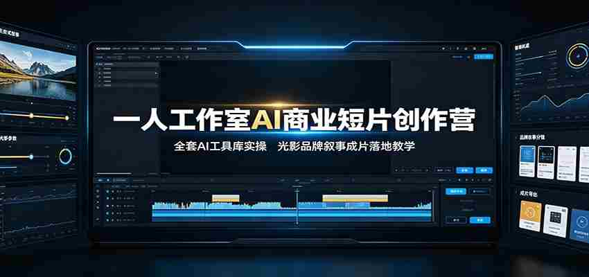 一人工作室AI商业短片创作营:全套AI工具库实操,光影品牌叙事成片落地教学-晓懂云创