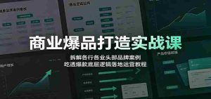 商业爆品打造实战课:拆解各行各业头部品牌案例,吃透爆款底层逻辑落地运营教程-晓懂云创
