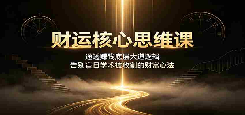 财运核心思维课:通透赚钱底层大道逻辑,告别盲目学术被收割的财富心法-晓懂云创