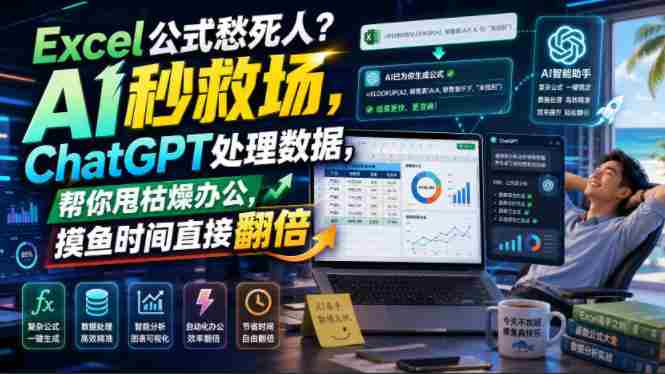 Excel公式愁死人?AI秒救场,ChatGPT处理数据,帮你甩枯燥办公,摸鱼时间直接翻倍【原创双语字幕】-晓懂云创