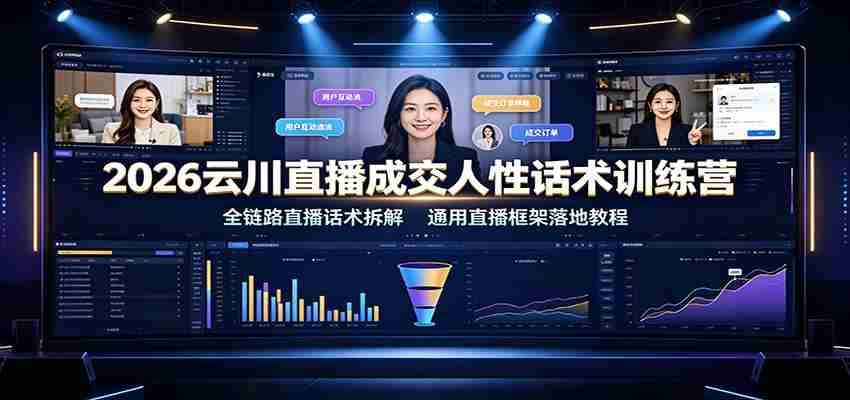 2026云川直播成交人性话术训练营:全链路直播话术拆解,通用直播框架落地教程-晓懂云创