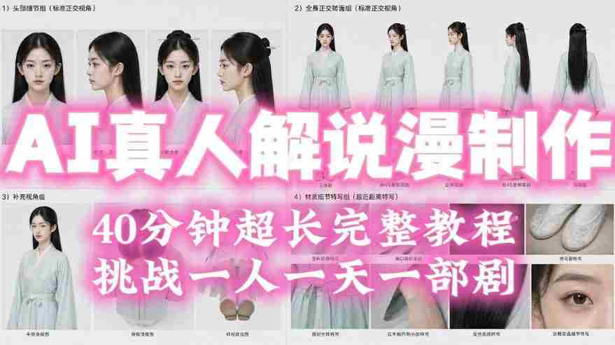 2026年AI真人解说漫剧自动批量化制作教程,40分钟超长完整,自动批量化制作,挑战一人一天一部剧!-晓懂云创