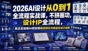 2026AI设计从0到1全流程实战课,不拼画功,设计IP全流程,真正实现用AI把创意稳定转化为商业化设计成果-晓懂云创