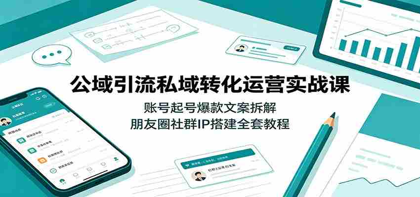 公域引流私域转化运营实战课:账号起号爆款文案拆解,朋友圈社群IP搭建全套教程-晓懂云创