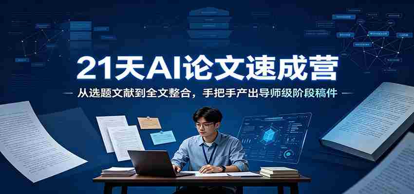 21天AI论文速成营:从选题文献到全文整合,手把手产出导师级阶段稿件-晓懂云创
