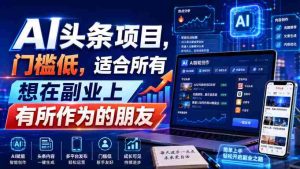 引力圈AI头条项目,门槛低,适合所有想在副业上有所作为的朋友-晓懂云创