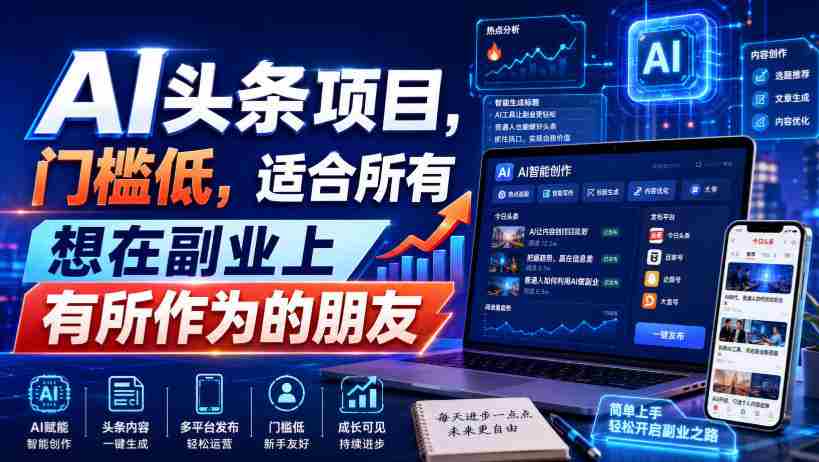 引力圈AI头条项目,门槛低,适合所有想在副业上有所作为的朋友-晓懂云创