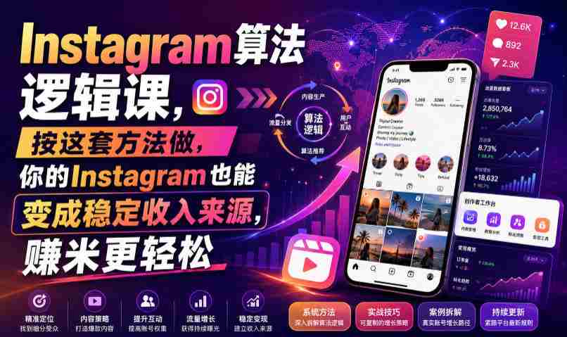Instagram算法逻辑课,按这套方法做,你的Instagram也能变成稳定收入来源,賺米更轻松【原创双语字幕】-晓懂云创