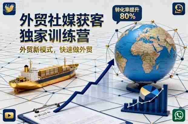 外贸社媒获客独家训练营,外贸新模式,快速做外贸(更新26年07月27日)-晓懂云创