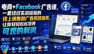 电商+Facebook广告课,一套经过实战检验的线上销售和广告投放体系,让你轻轻松松获得可观的利润【原创双语字幕】-晓懂云创
