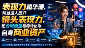 表现力精华课，帮普通人提升镜头表现力，把公域流量稳稳转化为自身商业资产-晓懂云创
