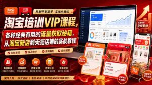 淘宝培训VIP课程,各种经典有用的流量获取秘籍,从淘宝新店到天猫店铺的实战教程(更新7月29日)-晓懂云创