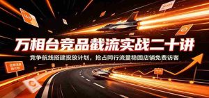 万相台竞品截流实战二十讲:竞争航线搭建投放计划,抢占同行流量稳固店铺免费访客-晓懂云创