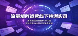 流量矩阵运营线下特训实录：多赛道运营全套SOP文档，矩阵获客与流量打法深度拆解-晓懂云创