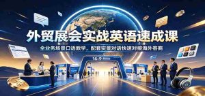 外贸展会实战英语速成课:全业务场景口语教学,配套实景对话快速对接海外客商-晓懂云创