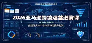 2026亚马逊跨境运营进阶课:适配标题新规,搭建低成本广告体系稳定提升利润-晓懂云创