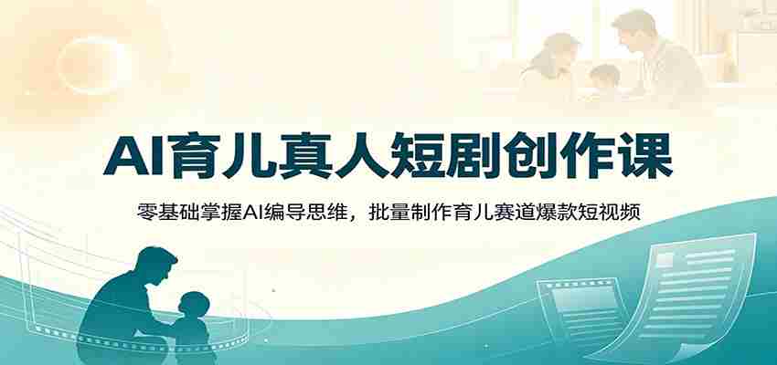AI育儿真人短剧创作课:零基础掌握AI编导思维,批量制作育儿赛道爆款短视频-晓懂云创