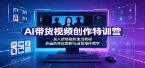AI带货视频创作特训营:真人质感视频生成教程,多品类带货案例与运营矩阵教学-晓懂云创