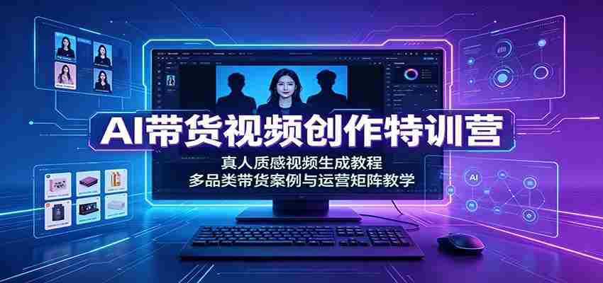 AI带货视频创作特训营:真人质感视频生成教程,多品类带货案例与运营矩阵教学-晓懂云创