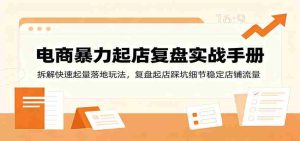 电商暴力起店复盘实战手册：拆解快速起量落地玩法，复盘起店踩坑细节稳定店铺流量-晓懂云创
