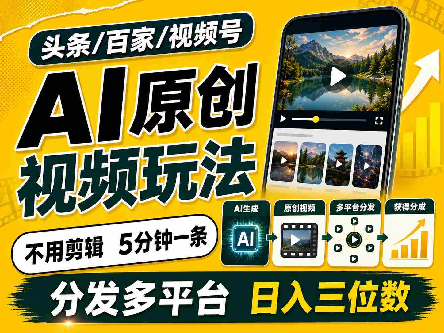 2026头条百家号升级玩法 5分钟一条原创视频 发多平台赚收-晓懂云创