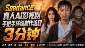 3分钟真人AI影视剧怎么做?SD 2.0手把手完整制作流程|Higgsfield 14天SD 2.0/2.5无限生成-晓懂云创