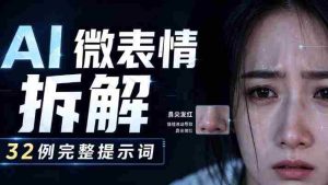 AI微表情拆解提示词合集,精准调控AI角色表情,可直接复用,0基础也能调出影视级表情变化-晓懂云创