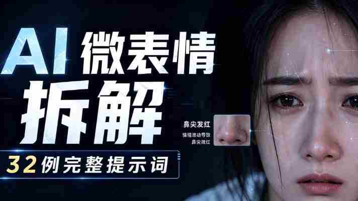 AI微表情拆解提示词合集,精准调控AI角色表情,可直接复用,0基础也能调出影视级表情变化-晓懂云创
