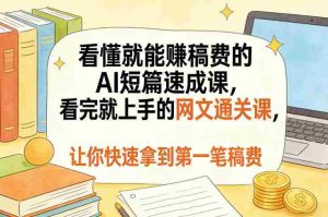 看懂就能賺稿费的AI短篇速成课,看完就上手的网文通关课,让你快速拿到第一笔稿费(更新8月)-晓懂云创